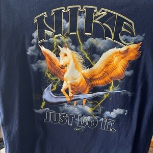 Nike Black T-Shirt with Orange Pegasus Graphic